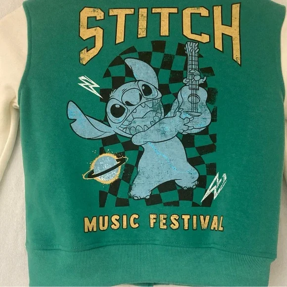 Disney Stitch Kids Toldder Jacket Green/White Sz XS - Picture 8 of 14